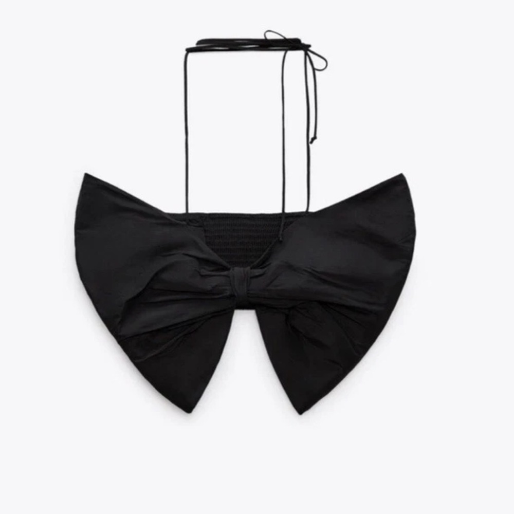 NWOT Viral Zara Black Bow Top Size S - Picture 2 of 8